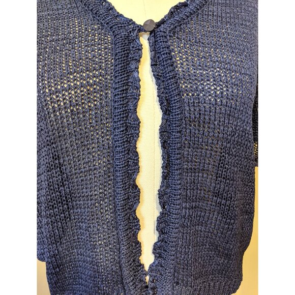 Vintage NWOT Sag Harbor Knit Cardigan Purple Single Button Classic Layering Sz S - Picture 5 of 8